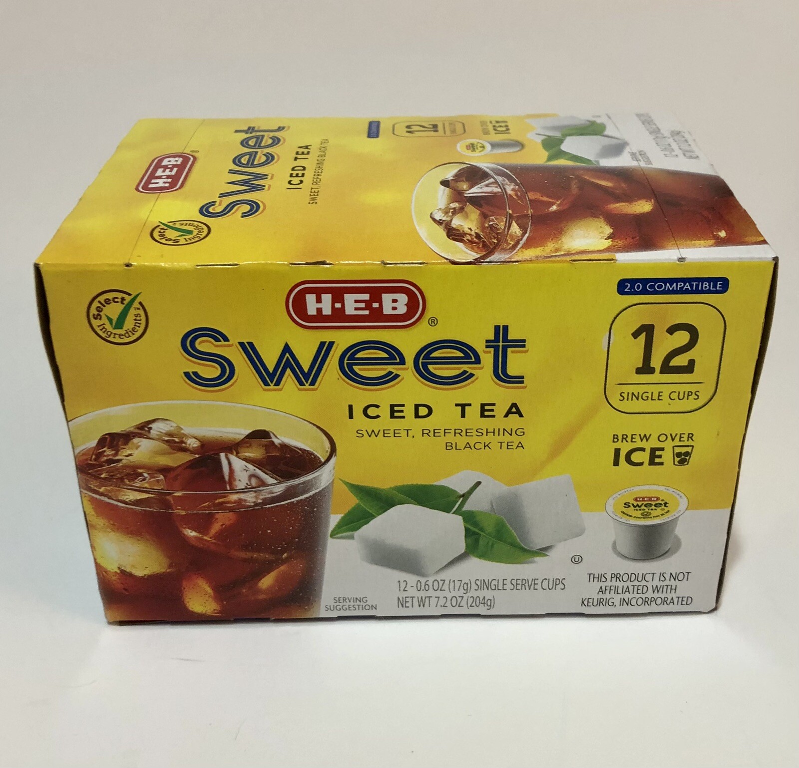(1) Box HEB K-Cup Pods Sweet Iced Tea 12 Cups Per Box Keurig 2.0 H-E-B Texas