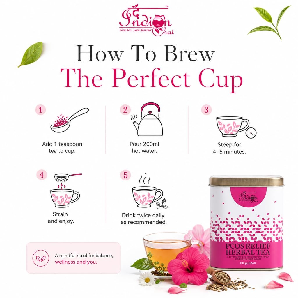 The Indian Chai PCOD Relief Herbal Tea 100g | Spearmint Blend