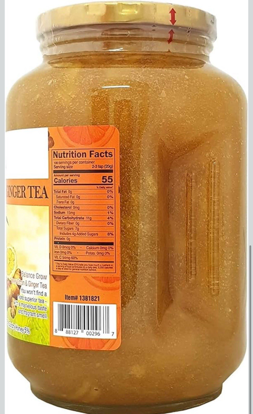 2 XBalance Grow Honey Citron and Ginger Tea 70.55oz (4.4 lbs/2KG) pack of 2