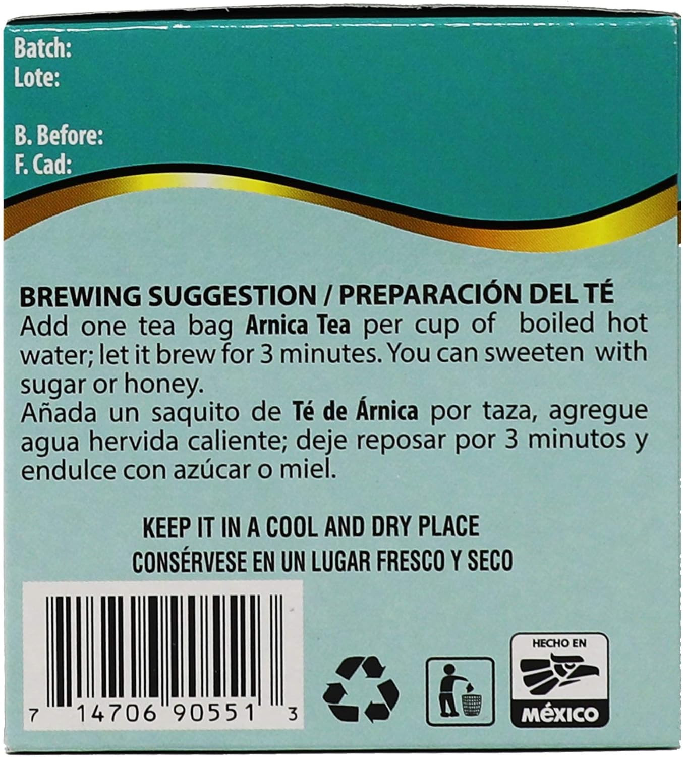Arnica Herbal Tea – Caffeine-Free Natural Remedy, 25 Tea Bags per Box, 3-Pack (7