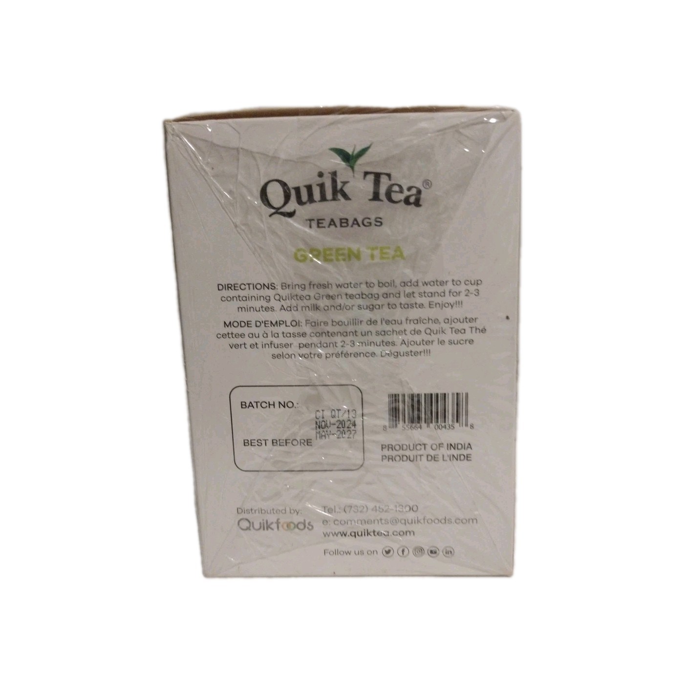 Quick Tea All Natural Tea Green Tea bags 1 Pack 60 Bags