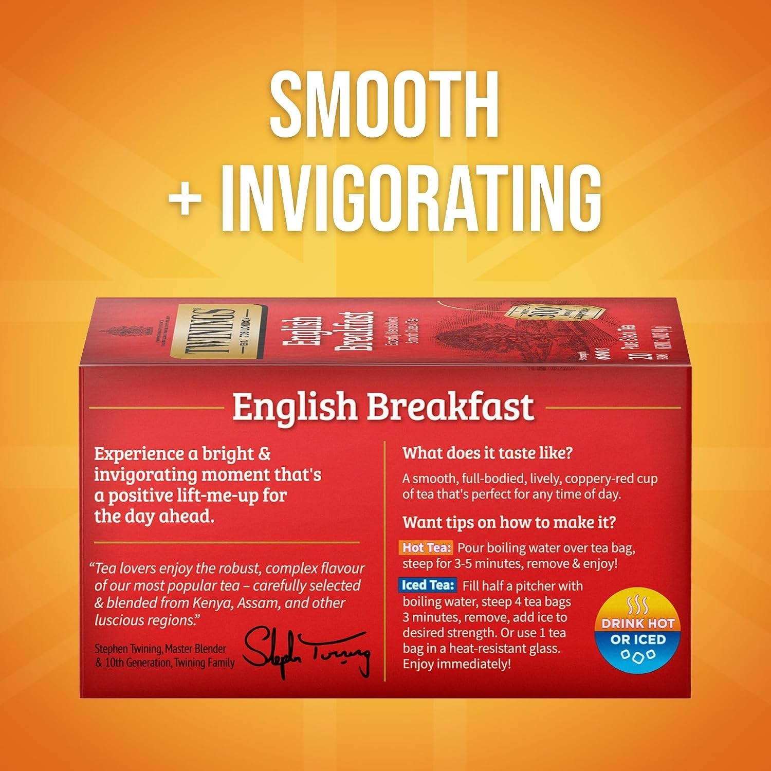 English Breakfast Black Tea Individually Wrapped Bags, 20 Count Pack of 1, Fl…