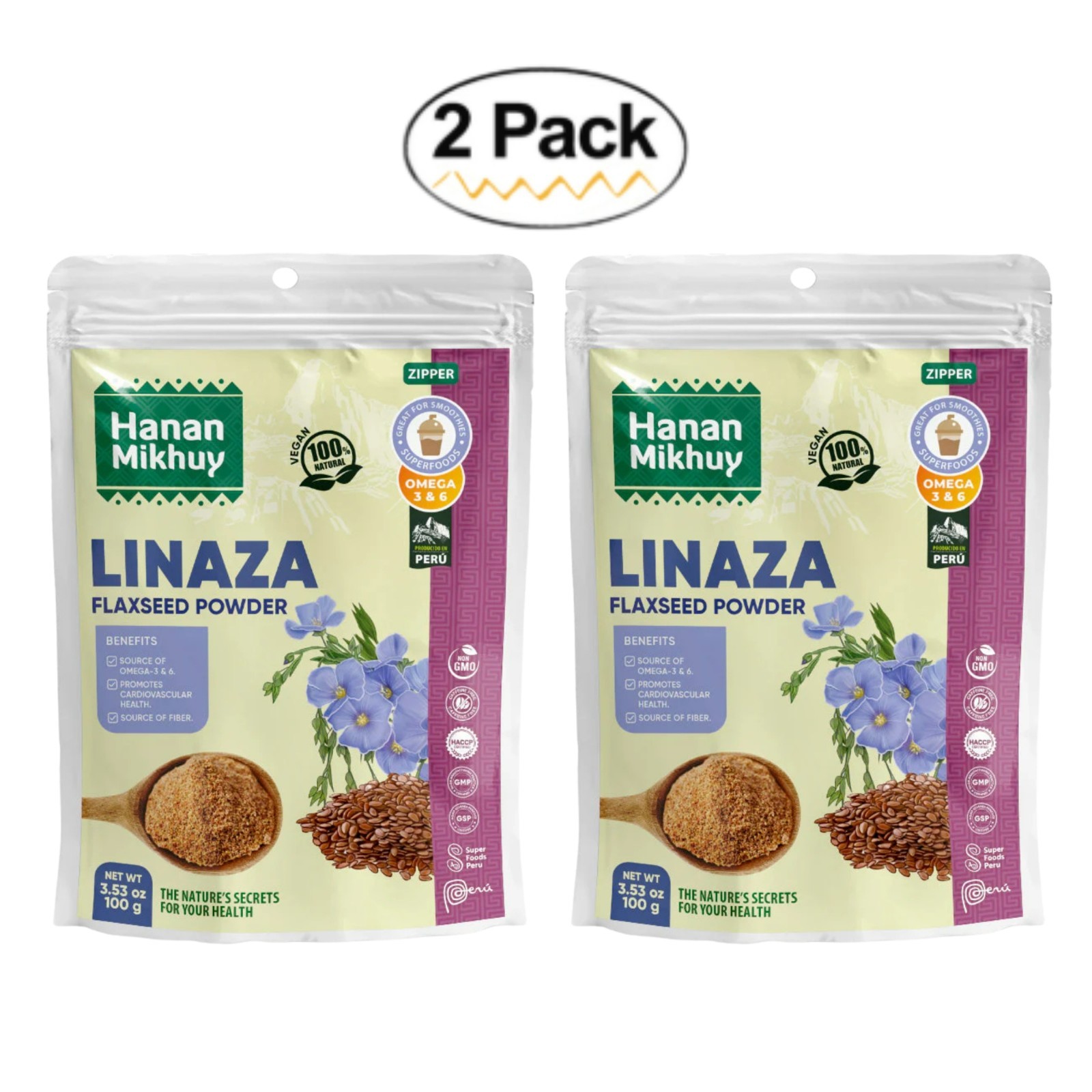 Linaza 100% Natural Flaxseed Powder for Omega-3, Fiber & Digestive Wellness-Peru