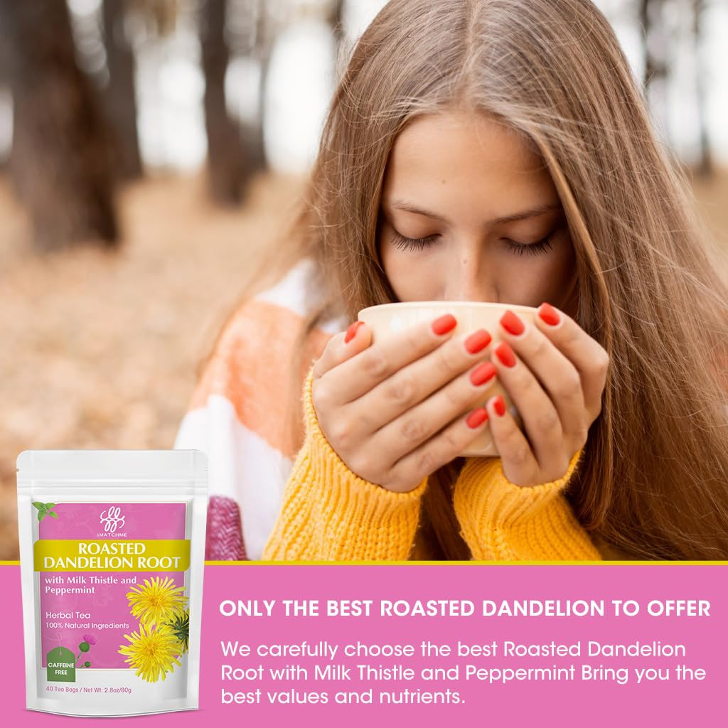 Premium Roasted Dandelion Root Tea with Milk Thistle and Peppermint – Herbal Tea
