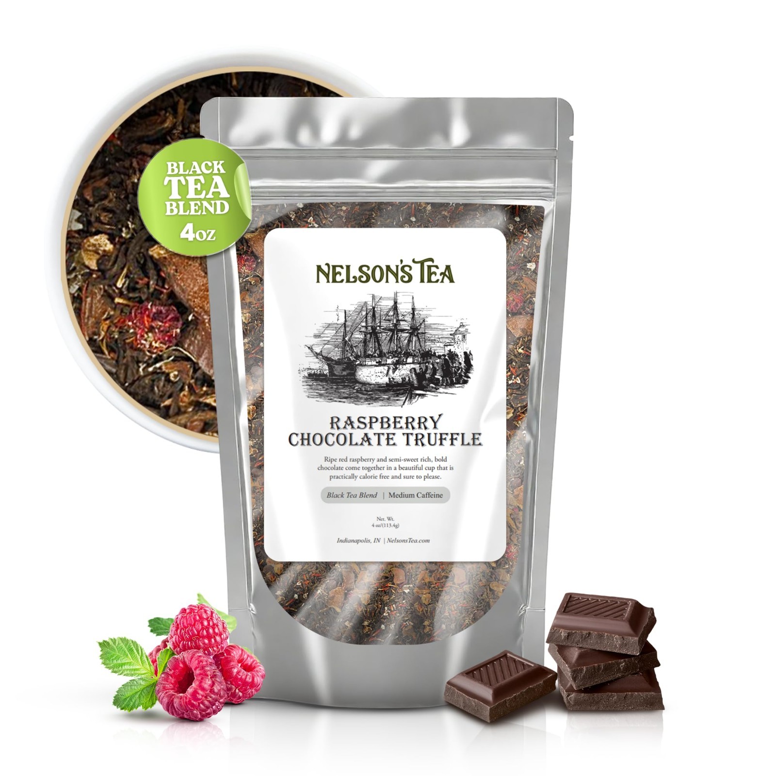 Raspberry Chocolate Truffle Loose Leaf Black Tea – Black Tea Blend with Hibiscus