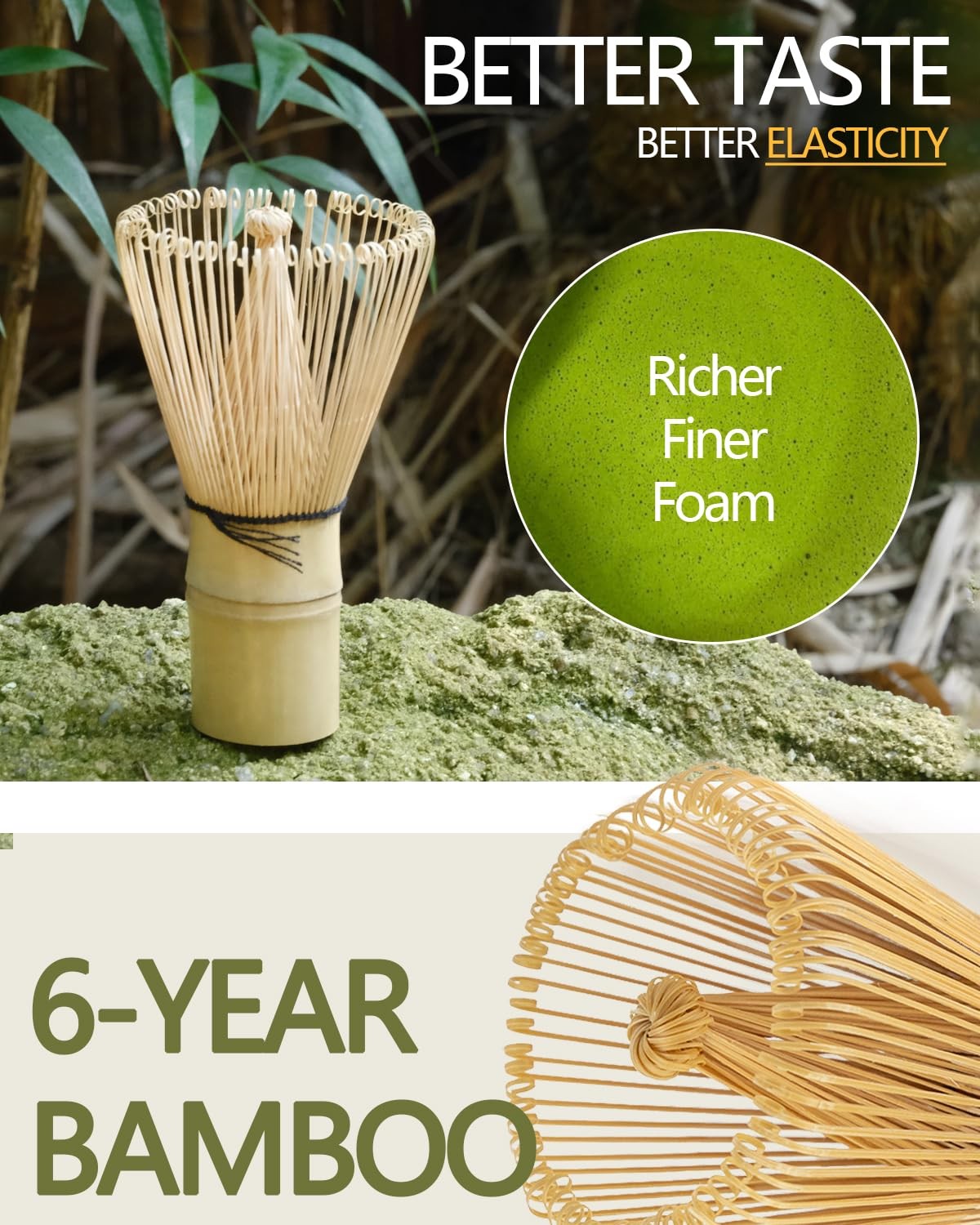 Taruzil Matcha Whisk, Matcha Bamboo Whisk, Matcha Whisk Set for Matcha Powder