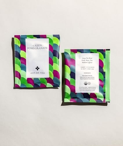 Organic Green Pomegranate Tea – 50 Pyramid Sachets | Herbal Wellness Blend