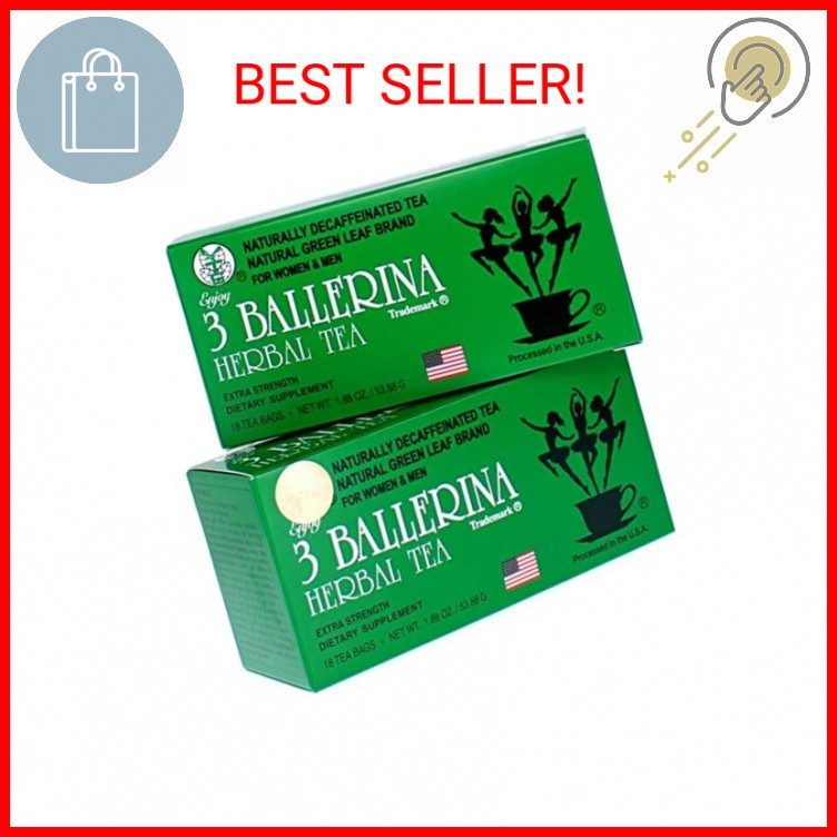 3 Ballerina Diet Tea Extra Strength – Caffeine-Free Herbal Tea Bags for Digestiv