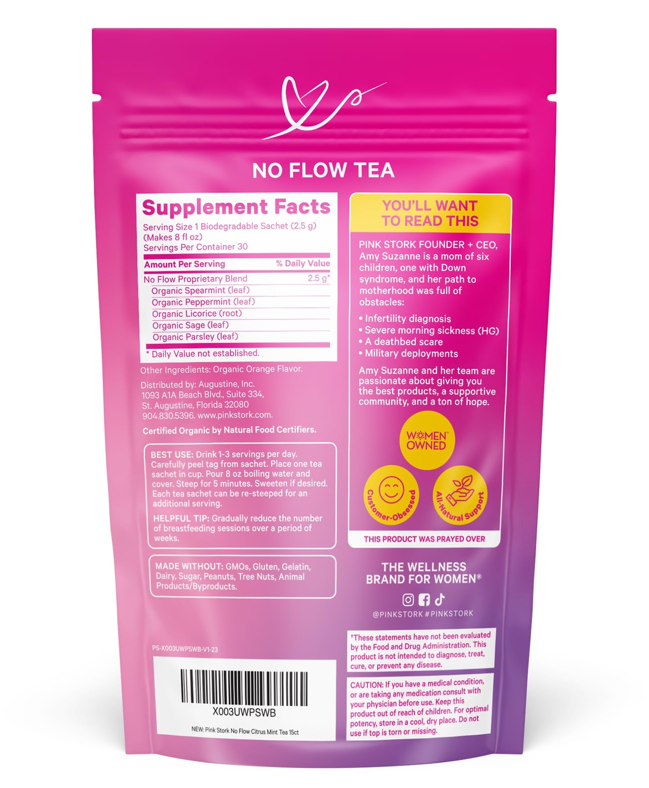 Pink Stork No Flow Tea Organic Sage Tea to Help Dry Up Breast Milk Supply Sto…
