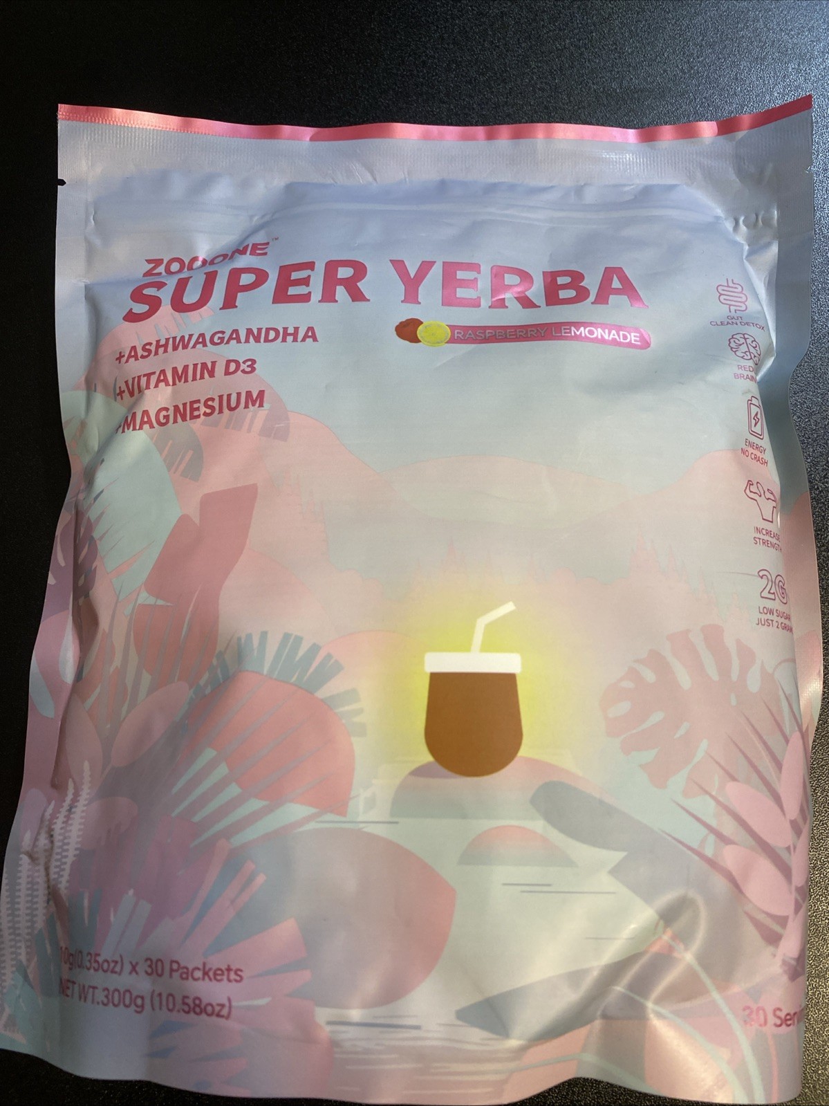 Zooone Super Yerba Instant Powder- Raspberry Lemonade –30 Servings