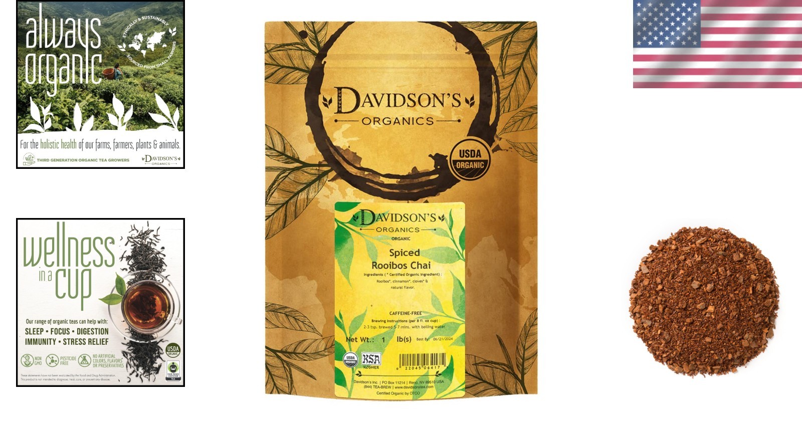 Naturally Sweet 16-Ounce Organic Spiced Rooibos Chai – Earthy Tea Delight