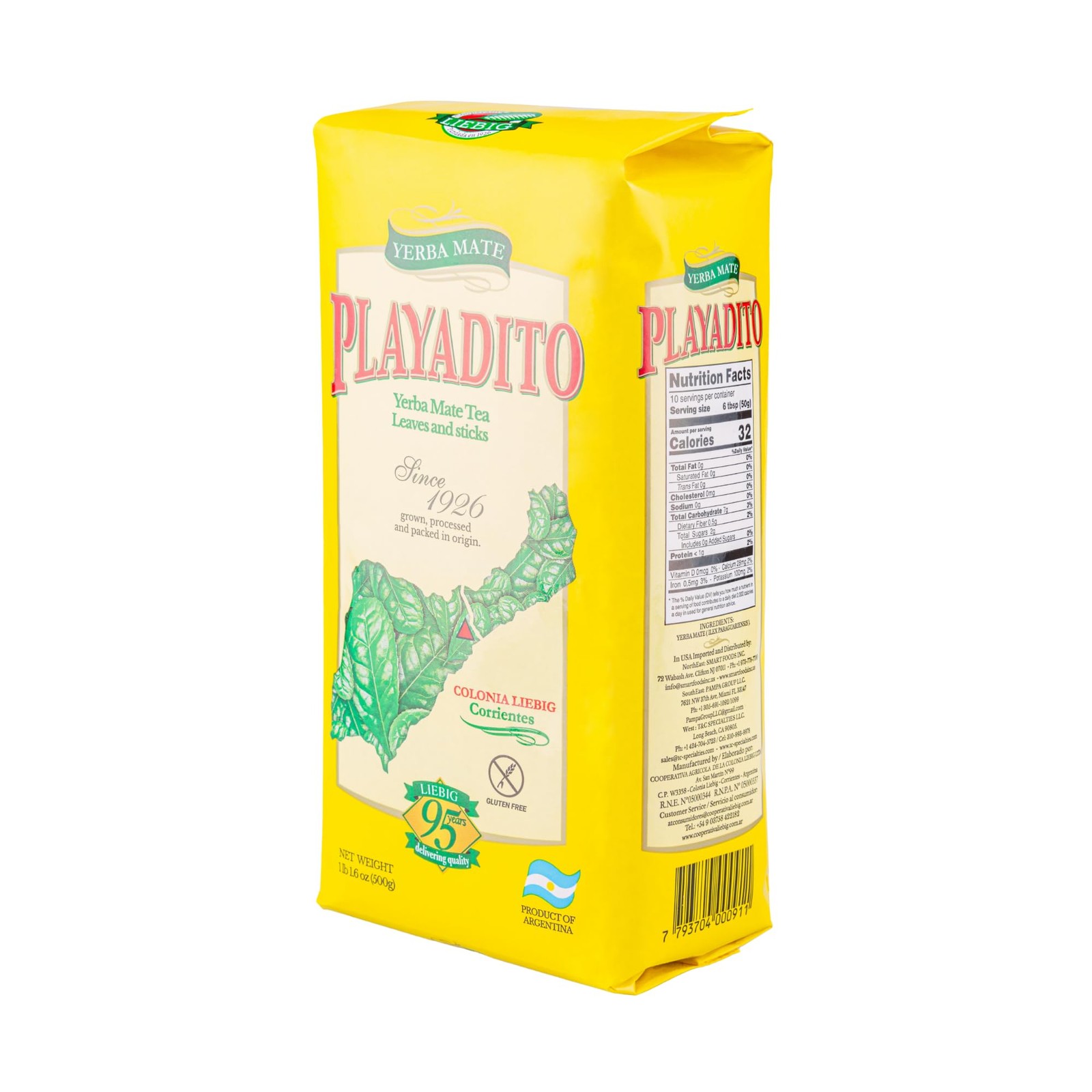 Yerba Mate Playadito 500gm 1.10 Pound (Pack of 1), 1