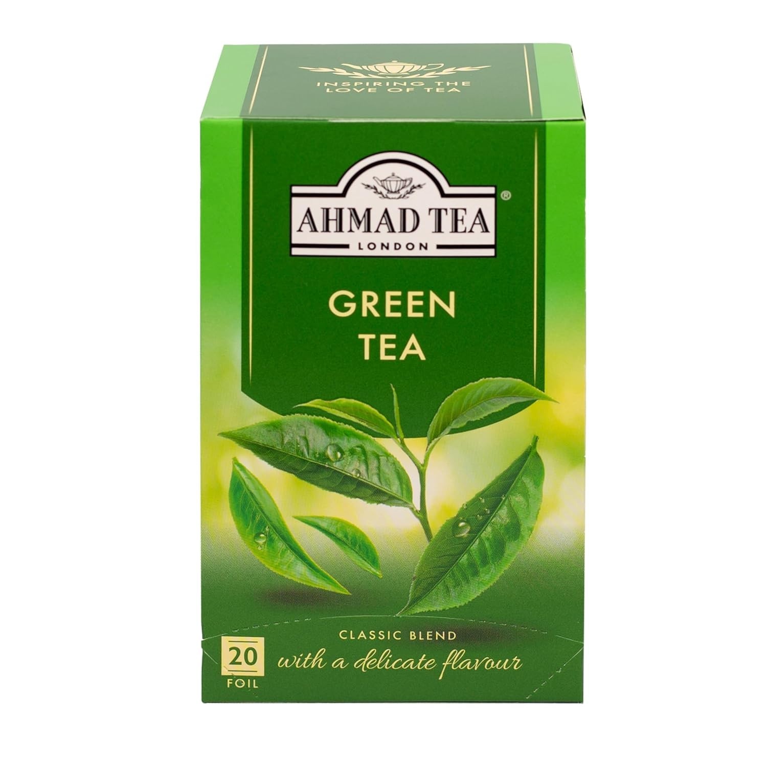 Delicious Green Tea Pure, 20 Count Tea Bags – Low Caffeine & Sugar-Free
