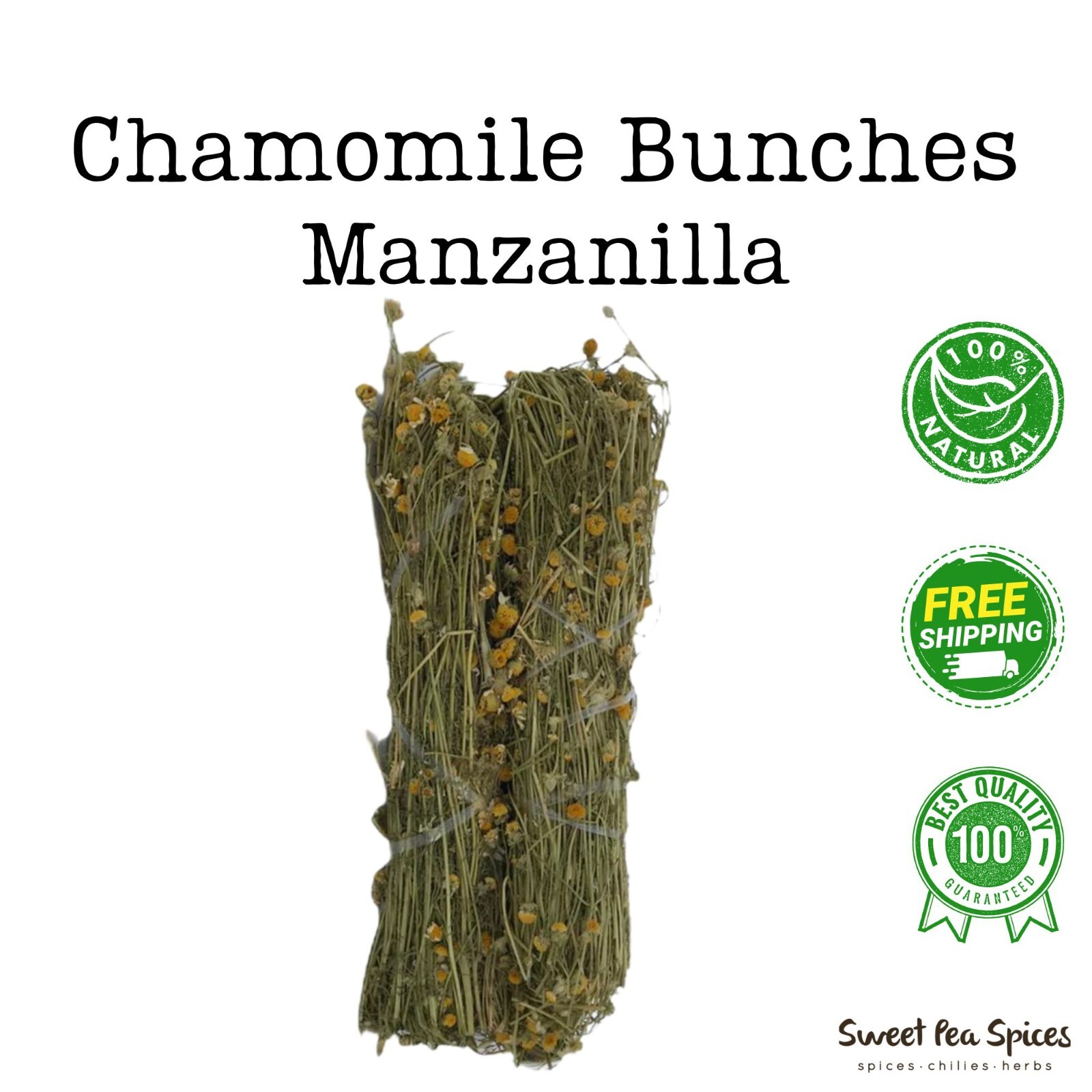 Manzanilla Bunches Chamomile Whole Stem and Flower – 2 Pack – Calming Tea