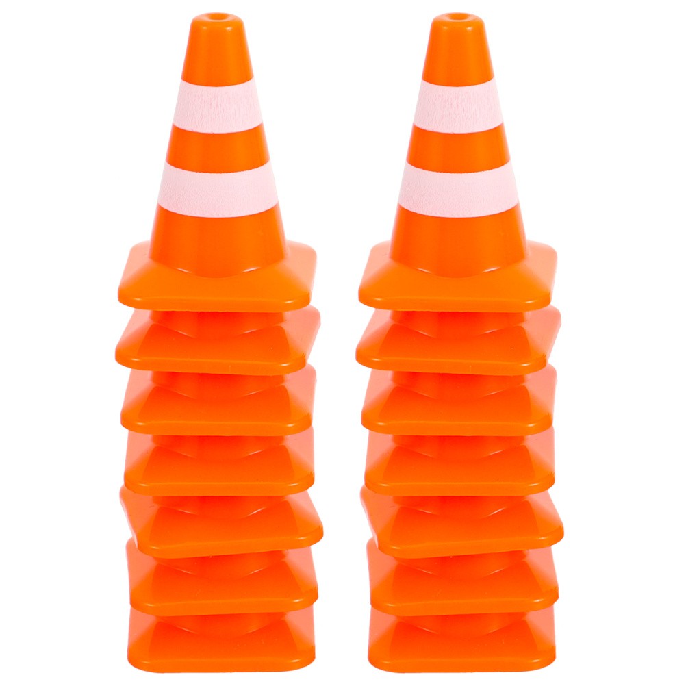 7 Pcs Traffic Signs Toys Miniature Roadblock Cones Small Decor Car