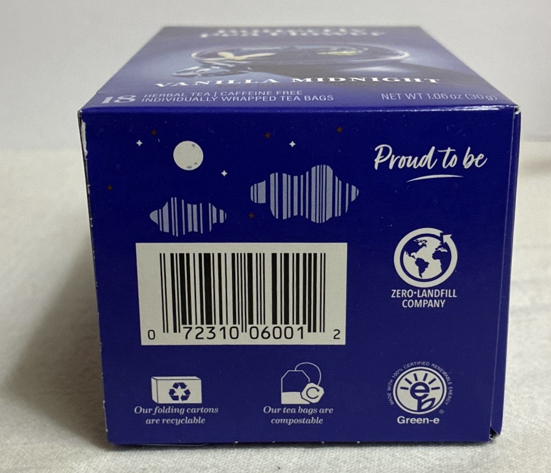 Bigelow Butterfly Pea Flower Vanilla Midnight Herbal Tea Bags 18 Count SEALED