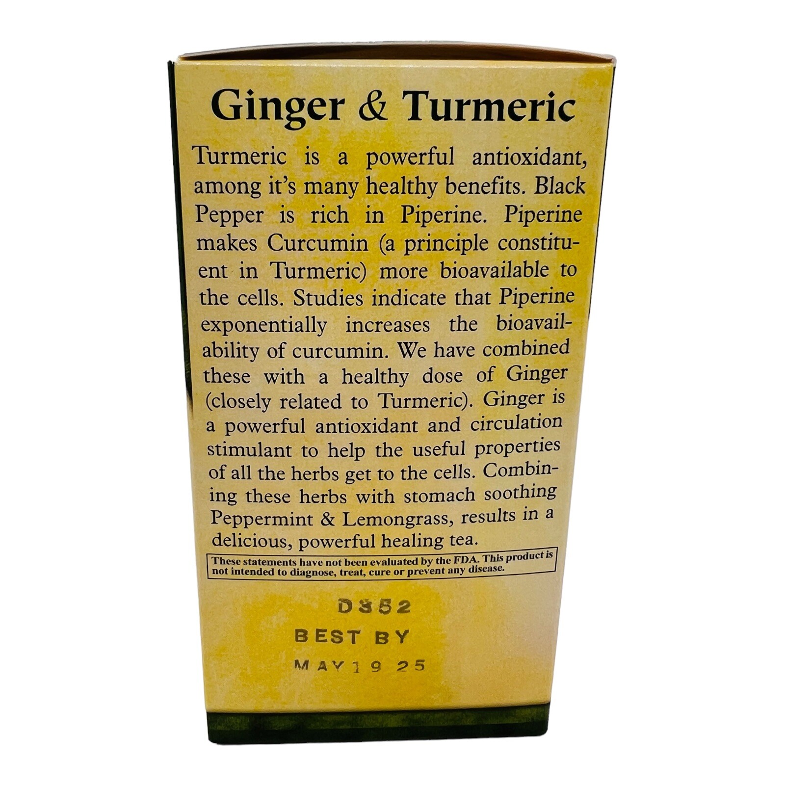 Mate Factor Herbal Tea Ginger & Turmeric with Black Pepper Blend 20 Bags 05/25