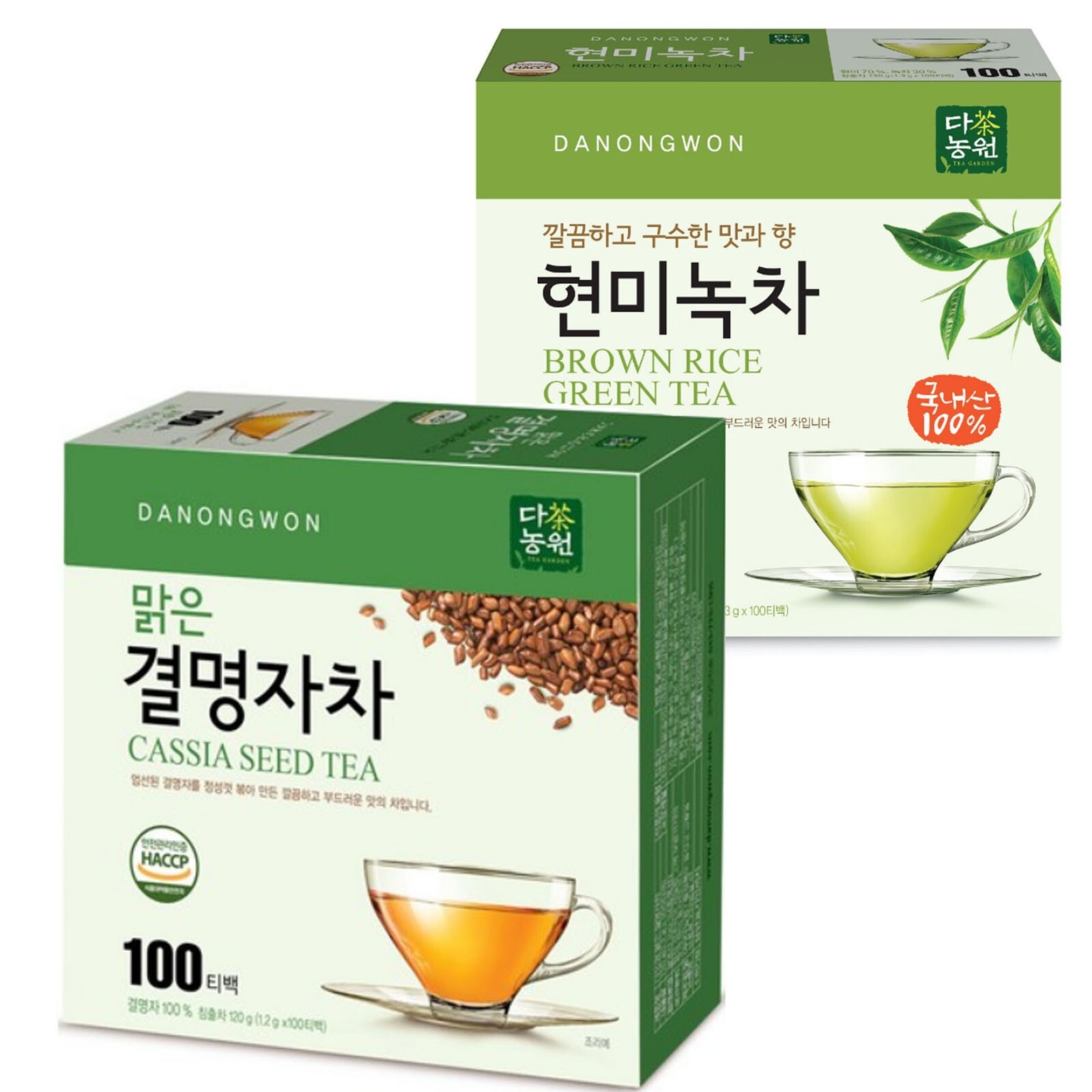 Korea Danongwon Cassia Seed Tea + Brown Rice Green Tea 200 Tea bag Free Shipping