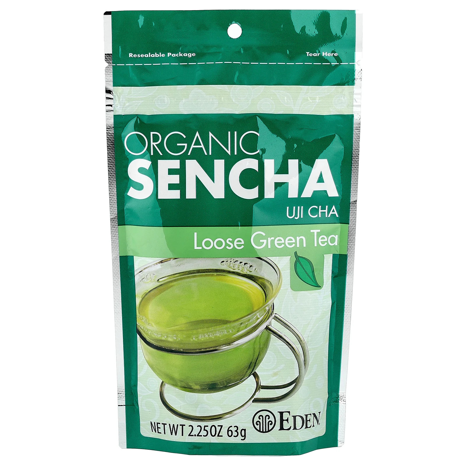 Organic Sencha, Uji Cha, Loose Green Tea, 2.25 oz (63 g)