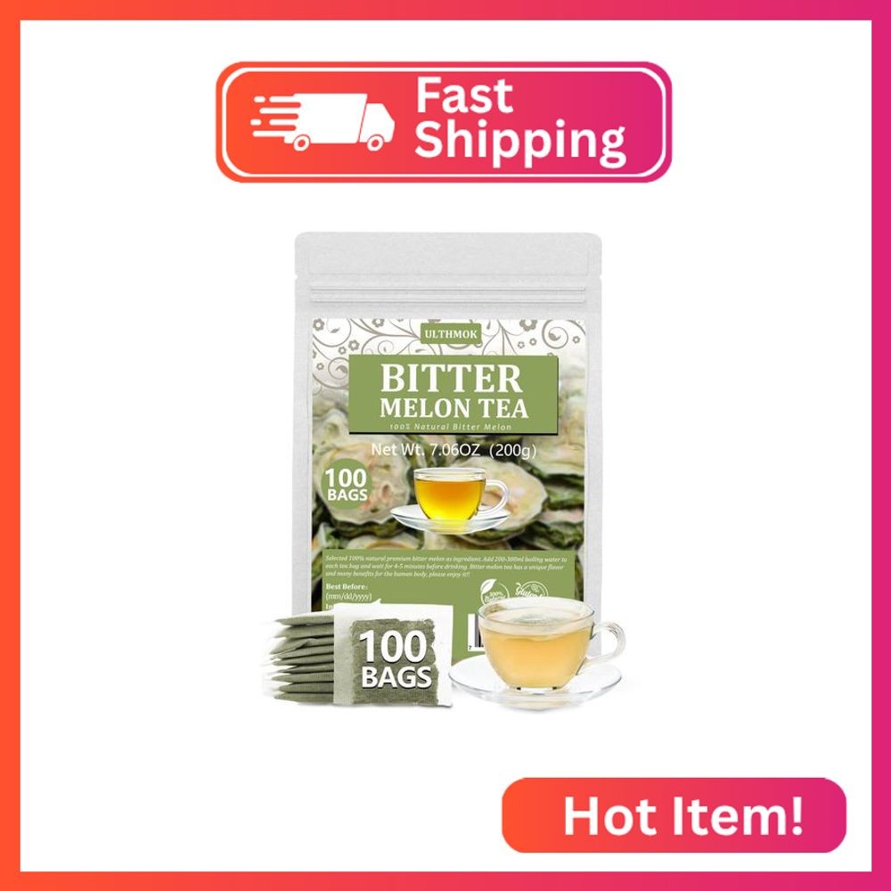 Premium 100 Bitter Melon Tea Bags, Made with 100% Pure Natural Bitter Melon, No