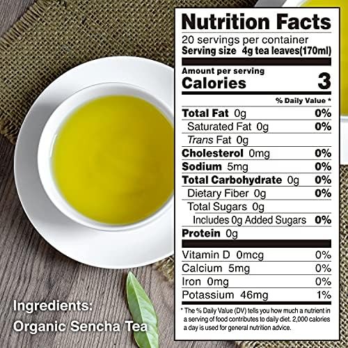YAMASAN KYOTO UJI Sencha Green Tea Loose Leaf, 2.82 Ounce (Pack of 1), green