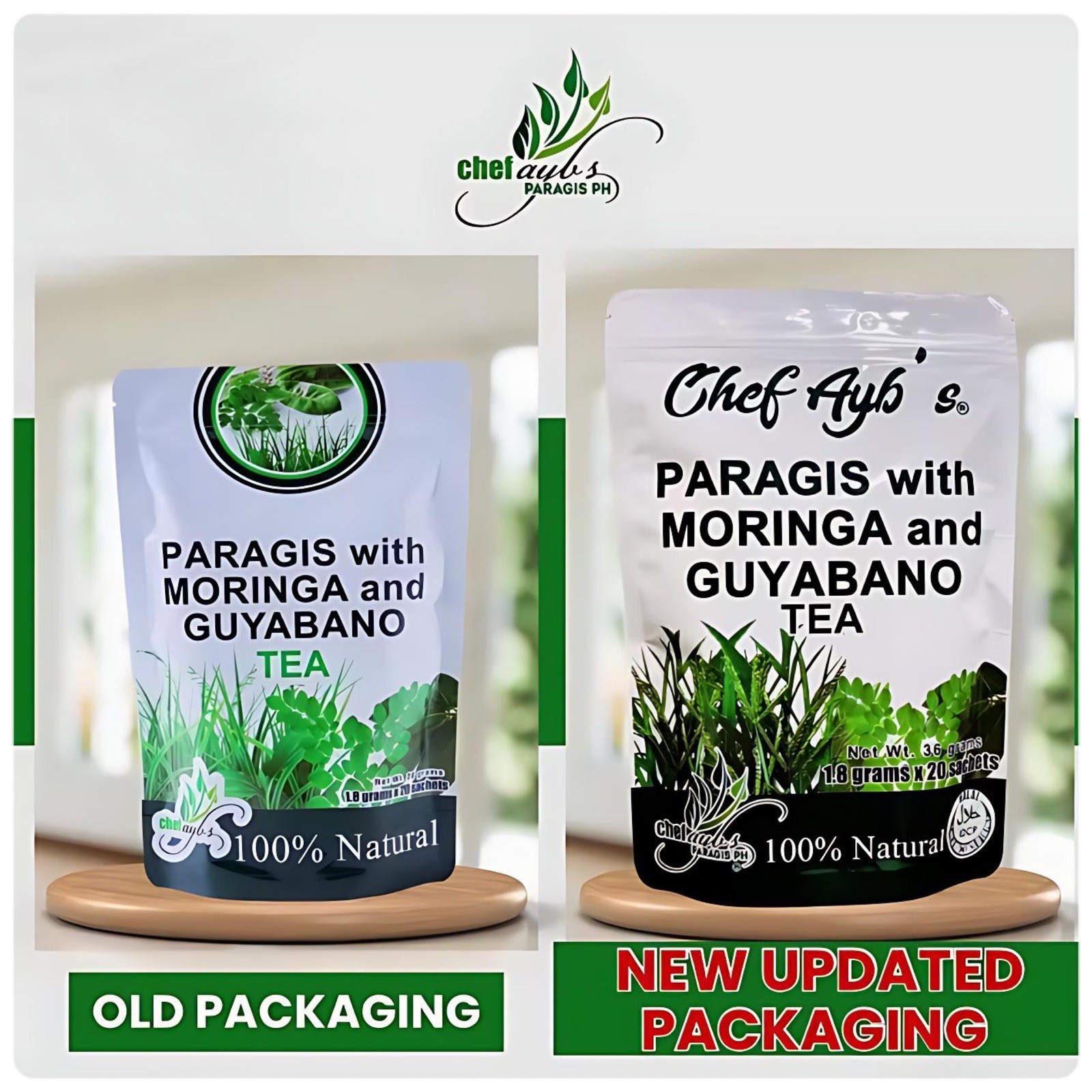 Chef Ayb’s Paragis With Moringa and Guyabano Capsules + Tea (20 Tea bags)