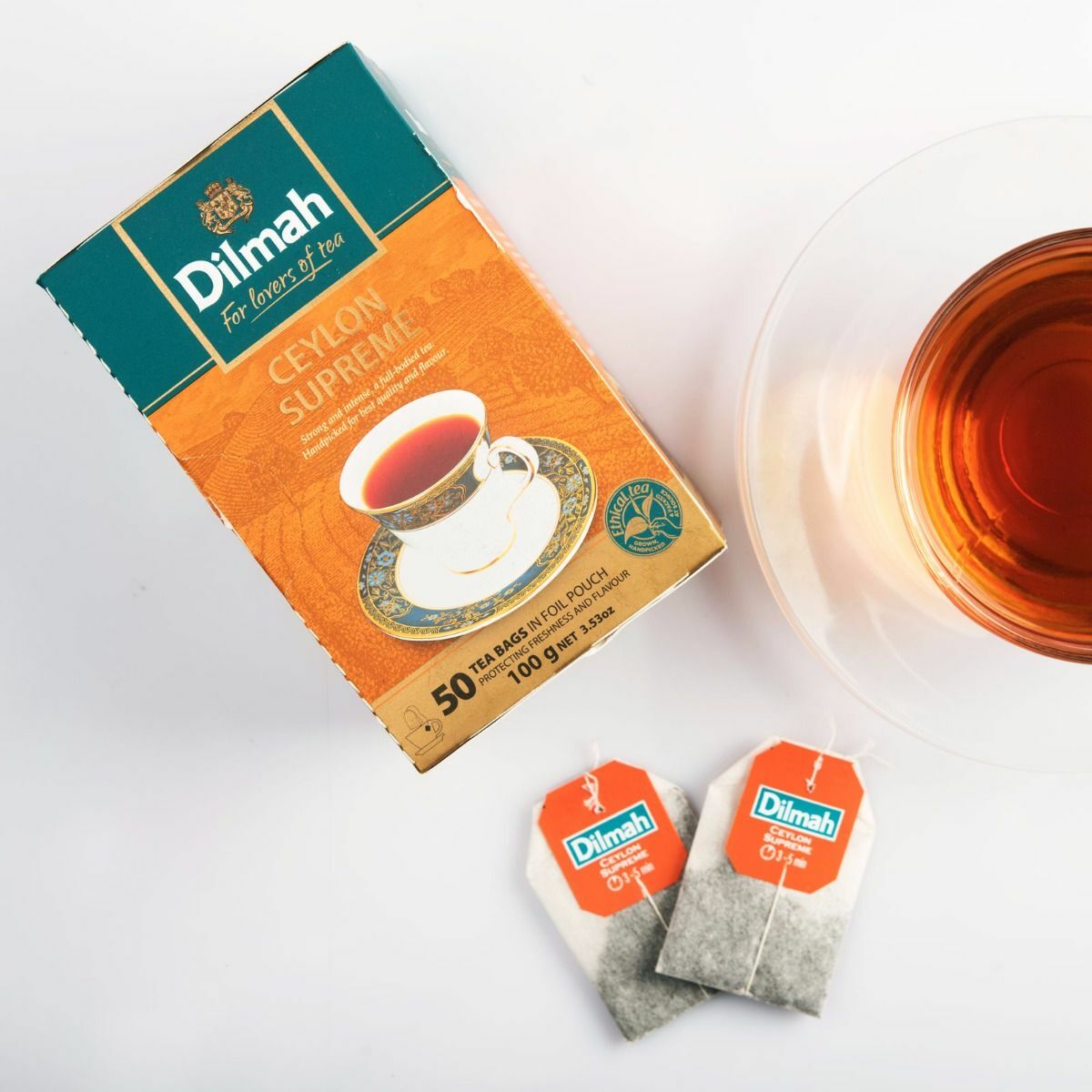 Dilmah Ceylon supreme Ceylon tea – 50 Bags 100g (3.53oz) X 02 packs