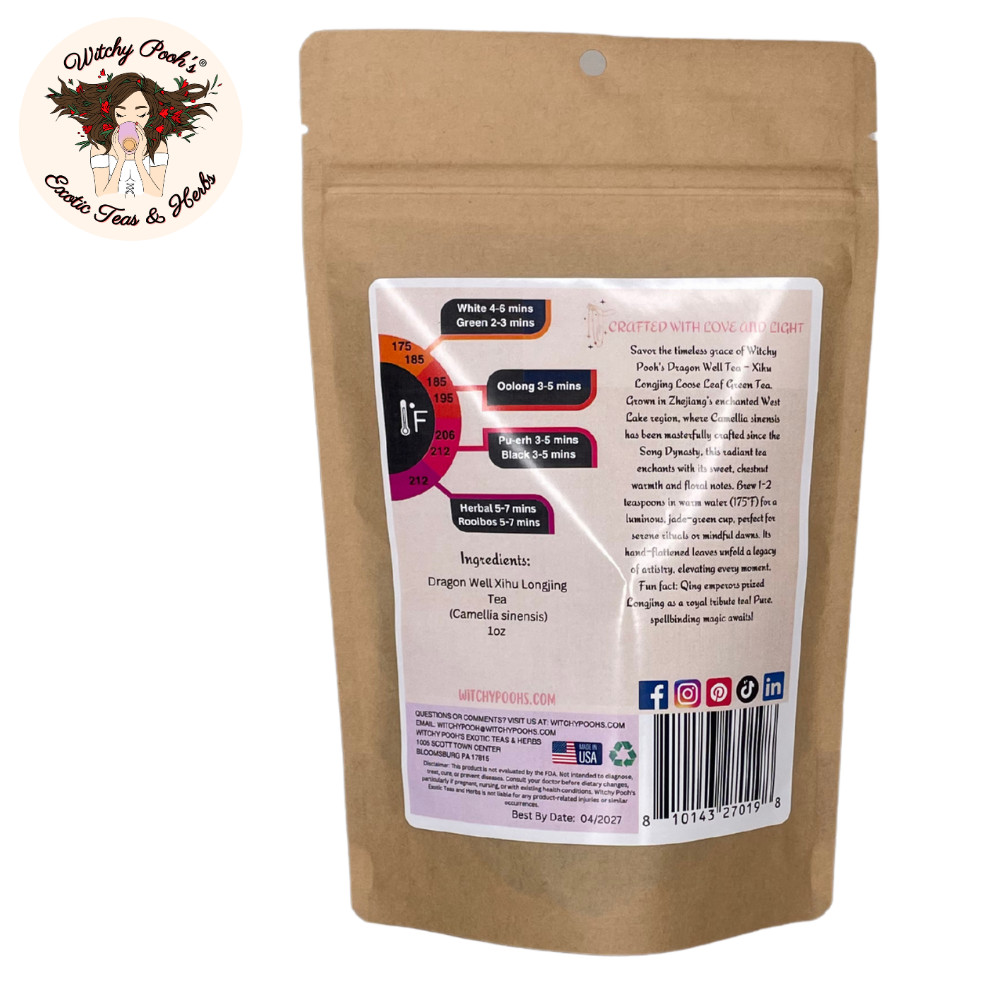 Dragon Well Loose Leaf Green Tea, High Caffeine Equal to Coffee