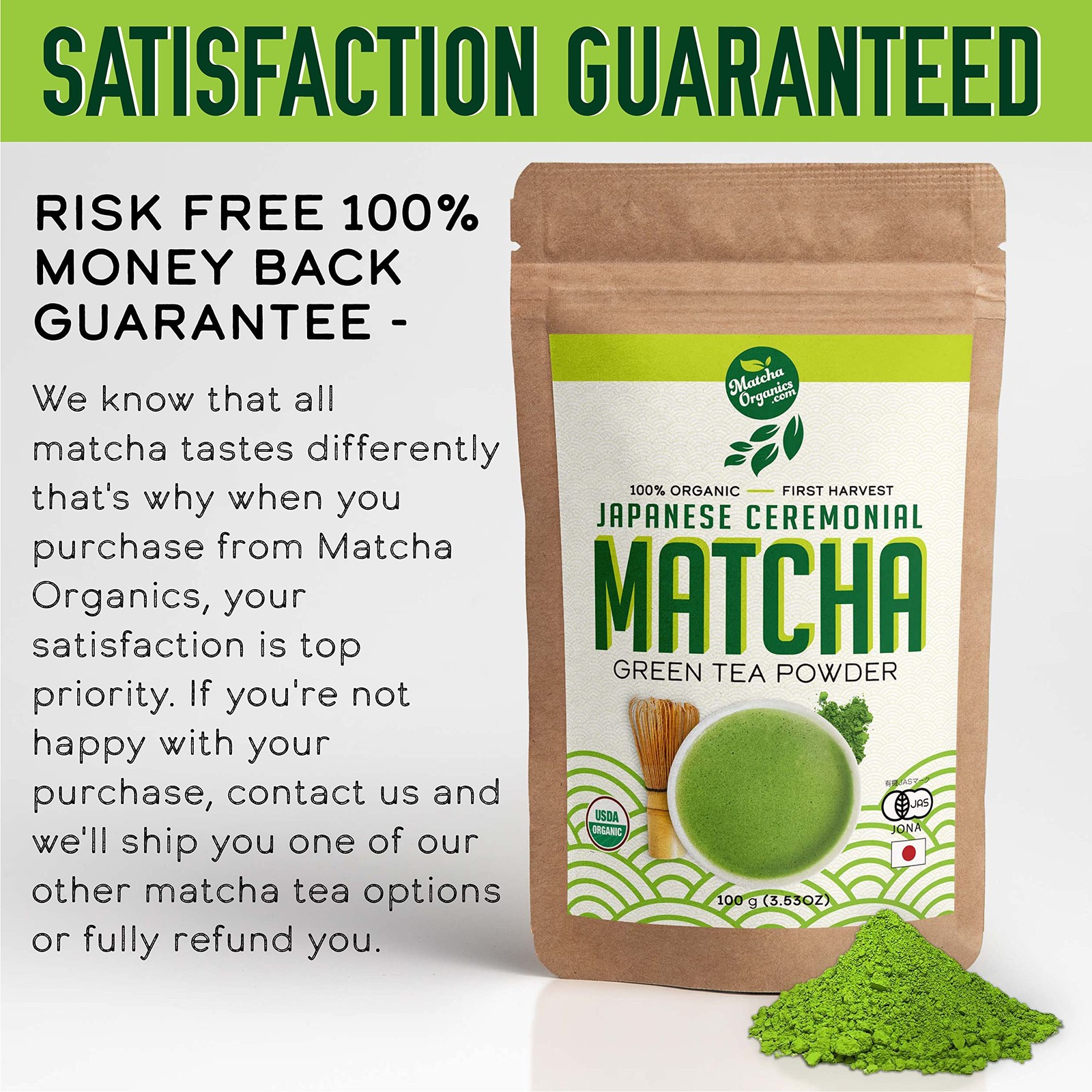 Premium Japanese Ceremonial Matcha Green 4 Ounce (Pack of 1), Bright