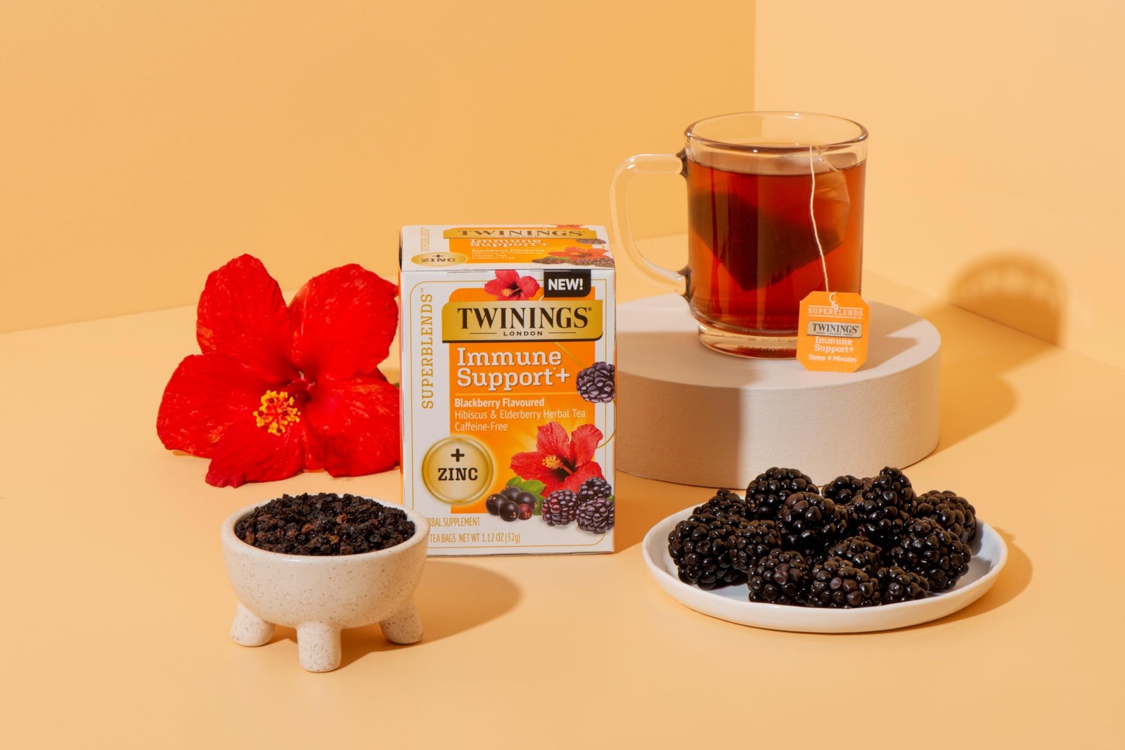 Twinings Herbal Tea 16 Count Pack of 6 Immune Support Blackberry Elderberry
