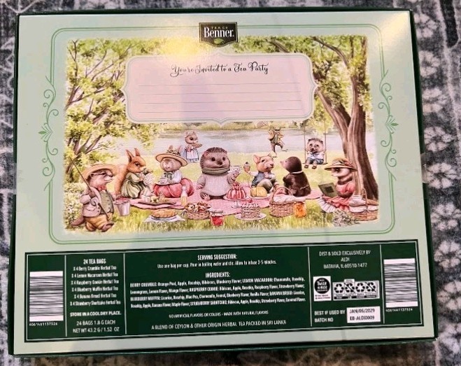 Aldi Benner Tea Co Tea Party Collection Caffeine Free Herbal Tea Assortment NEW
