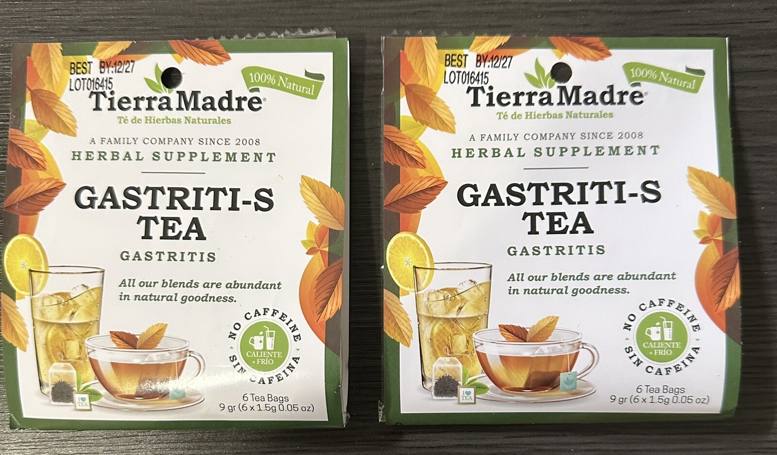 Tierra Madre, mezcla de té de hierbas naturales/Te Gastriti-S/2 pack 10 Tea Bag