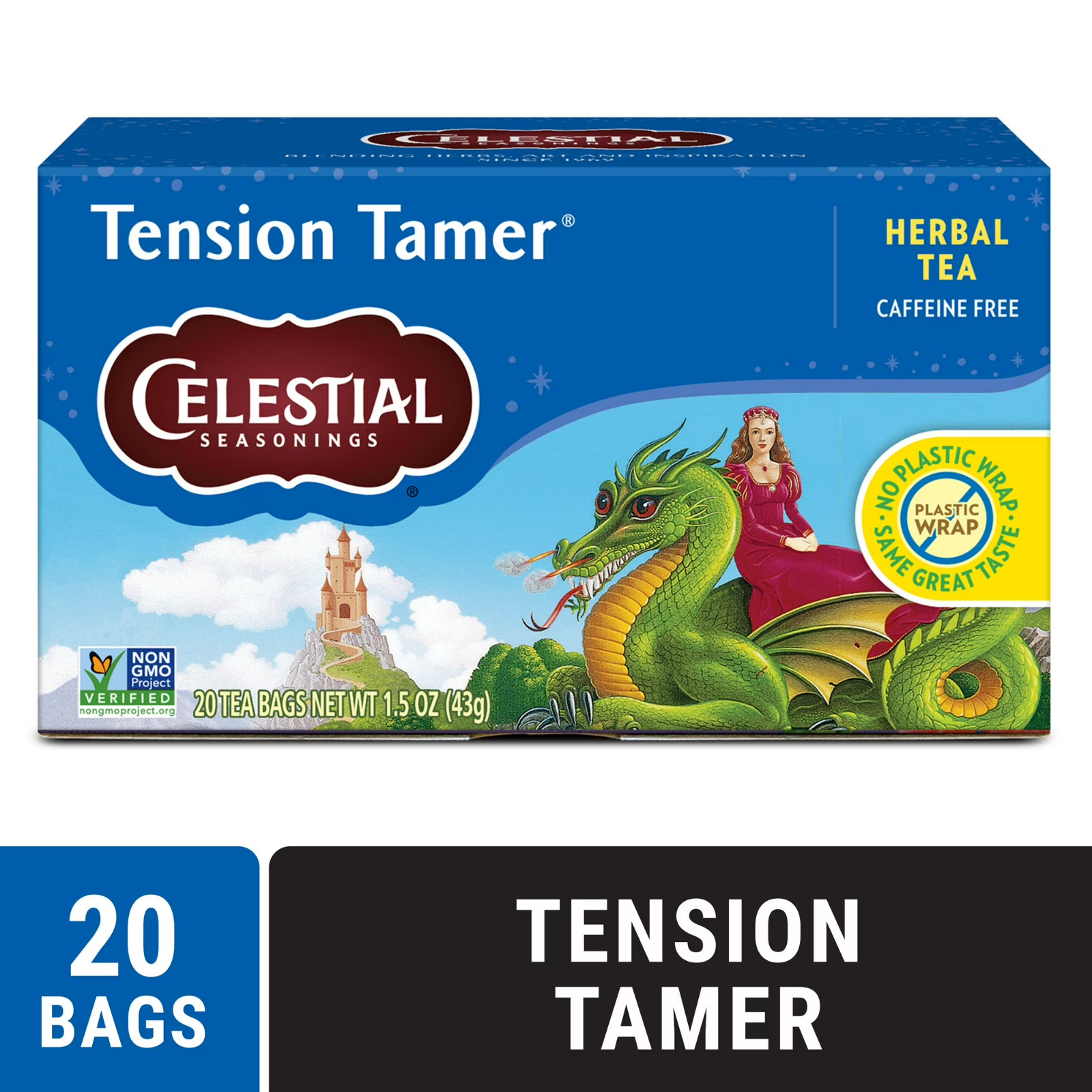 Herbal Tea, Tension Tamer®, Caffeine Free, 20 Tea Bags, 1.5 oz (43 g)