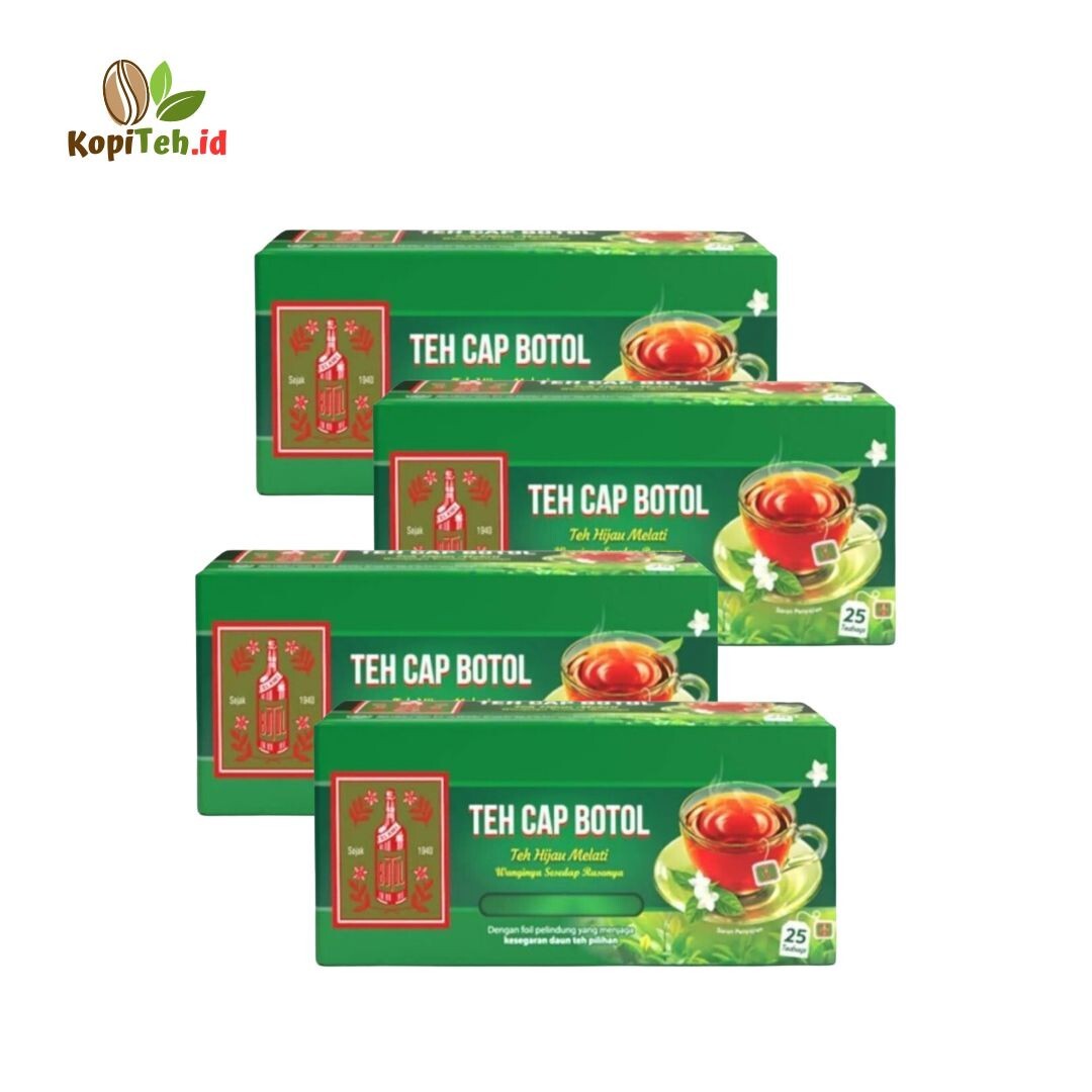 4x 50gr Teh Cap Botol jasmine green tea bags from Indonesia