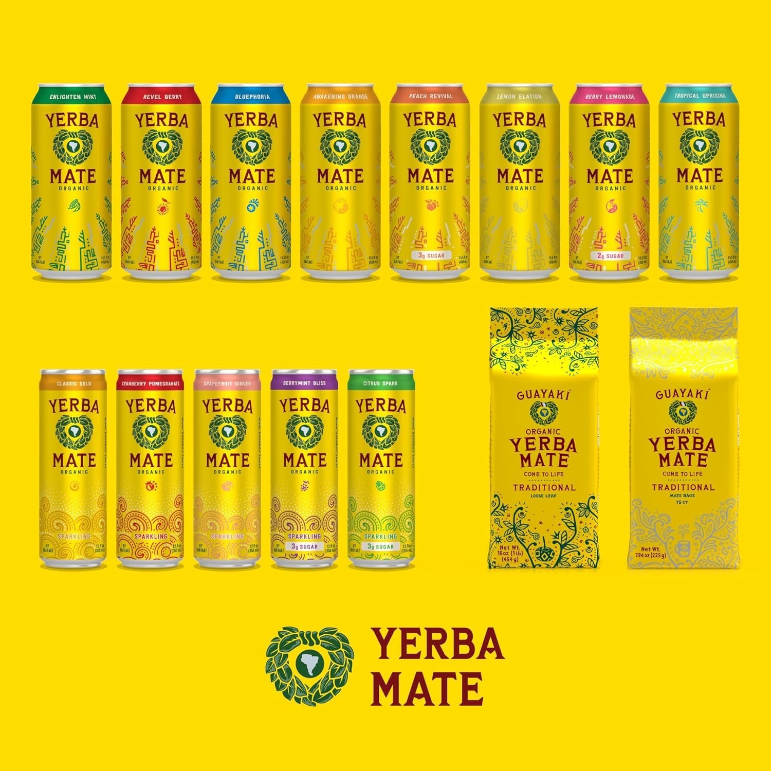 Organic Berry Lemonade Yerba Mate – 12-Pack of Natural Energy Drinks, No Jitters