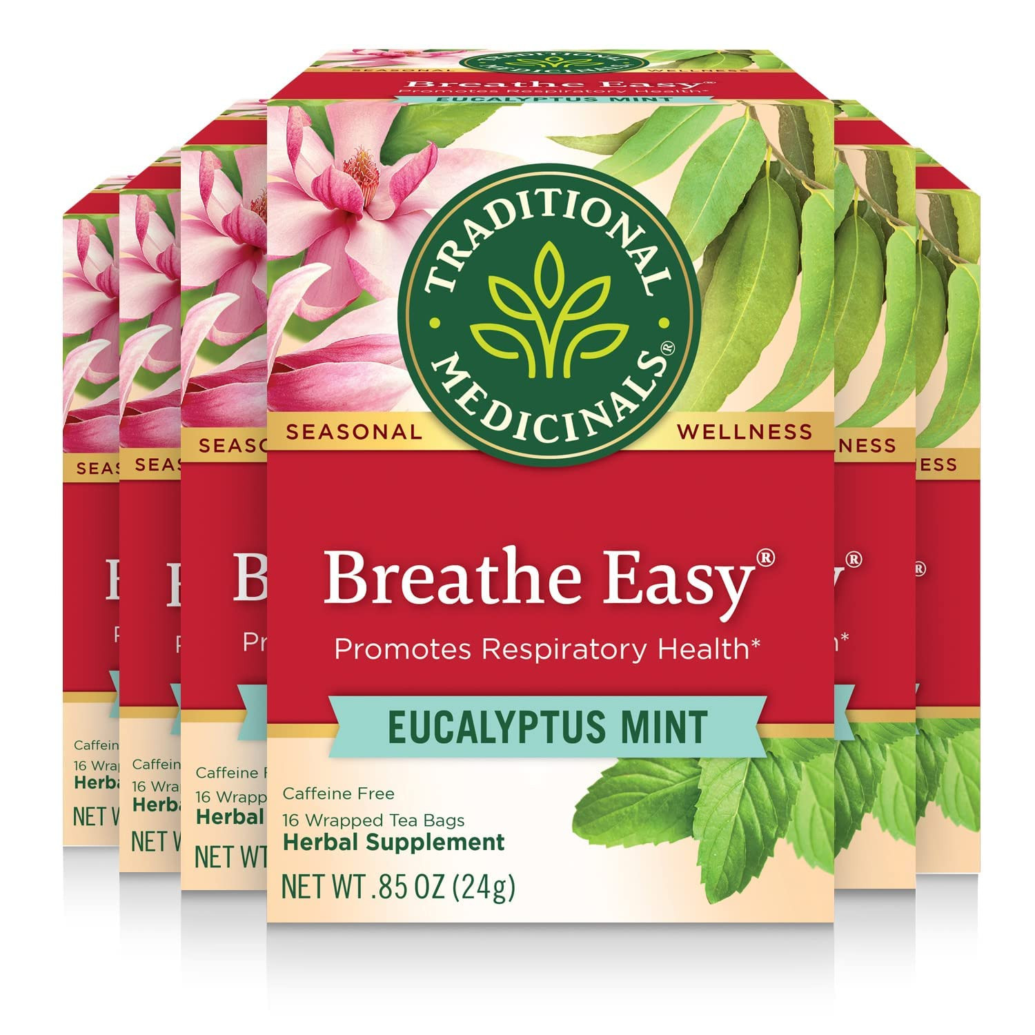 Tea, Organic Breathe Easy with Eucalyptus Mint, Promotes Respiratory Health, Kos