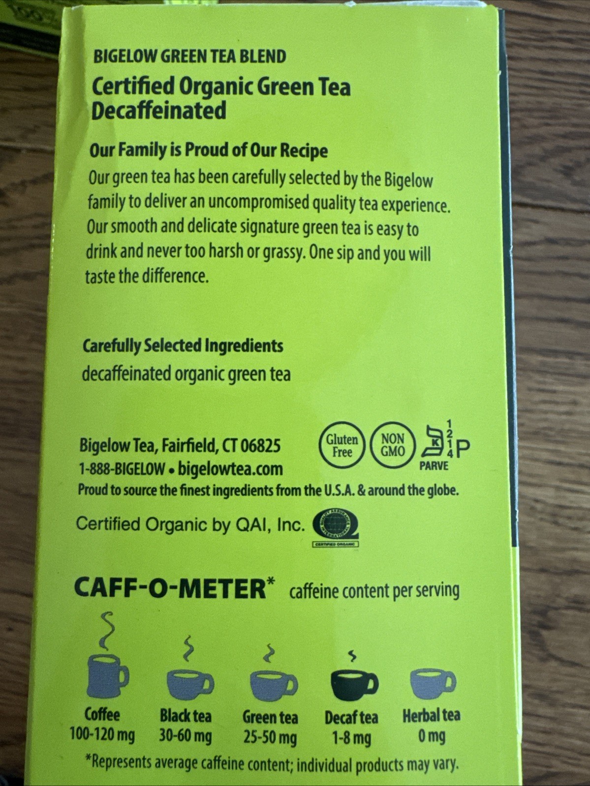 Bigelow Organic Decaf Green Tea 240 Tea Bags – 6 Packs of 40 Count Exp 5/27+