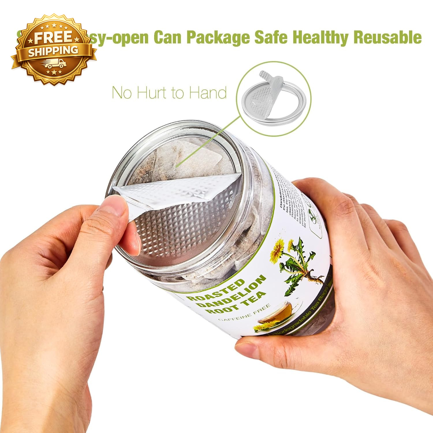 50 Bags Roasted Dandelion Root Tea Bags 2.5/Bags Natural Dried Dandelion Root
