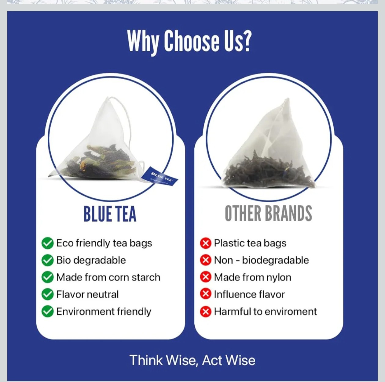BLUE TEA Butterfly Pea Flower 30 Tea Bags Antioxidant Caffeine Free Detox Herbal