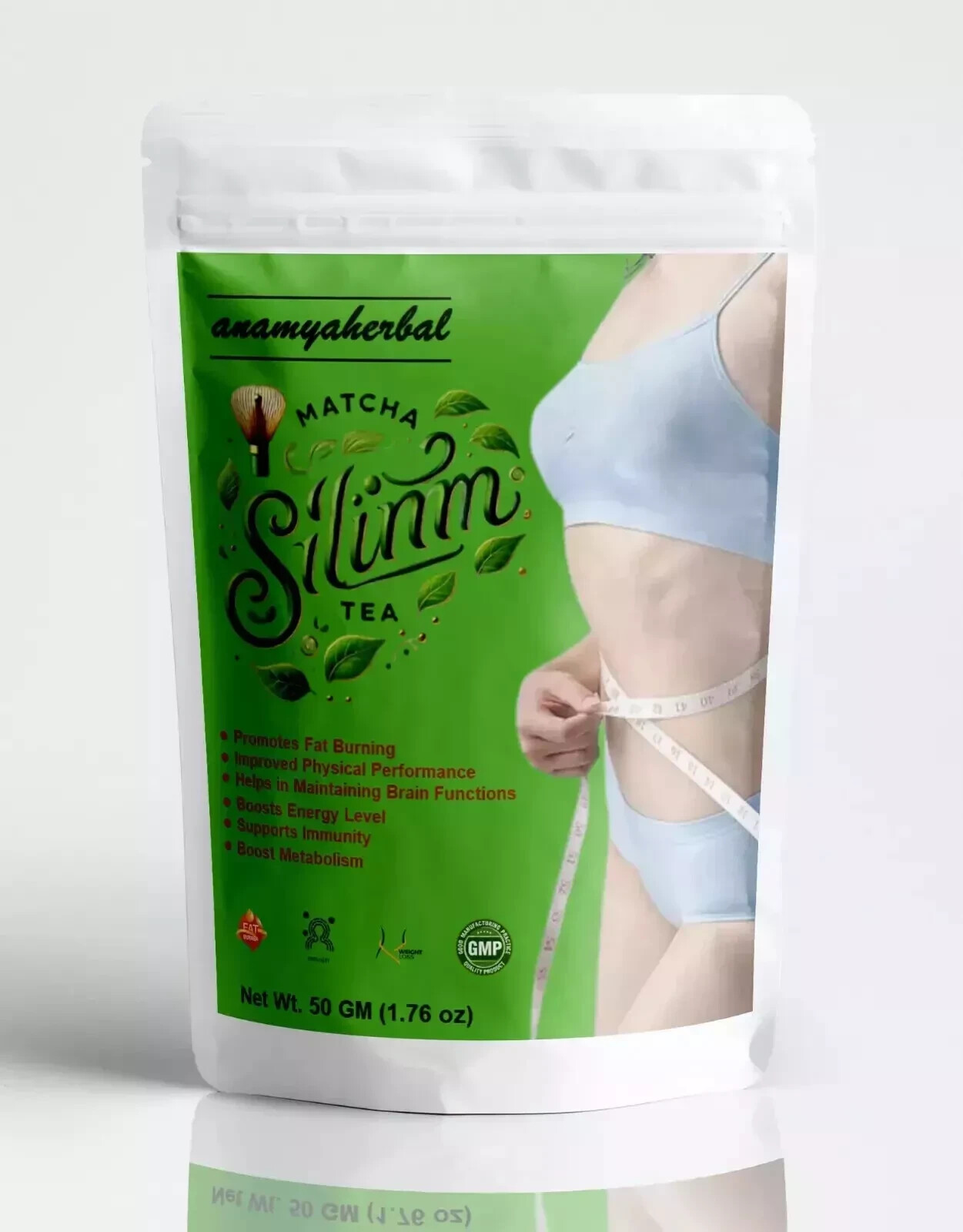 Matcha Slim Green Tea Weight Management High In Antioxidants Detoxifying (50gm)