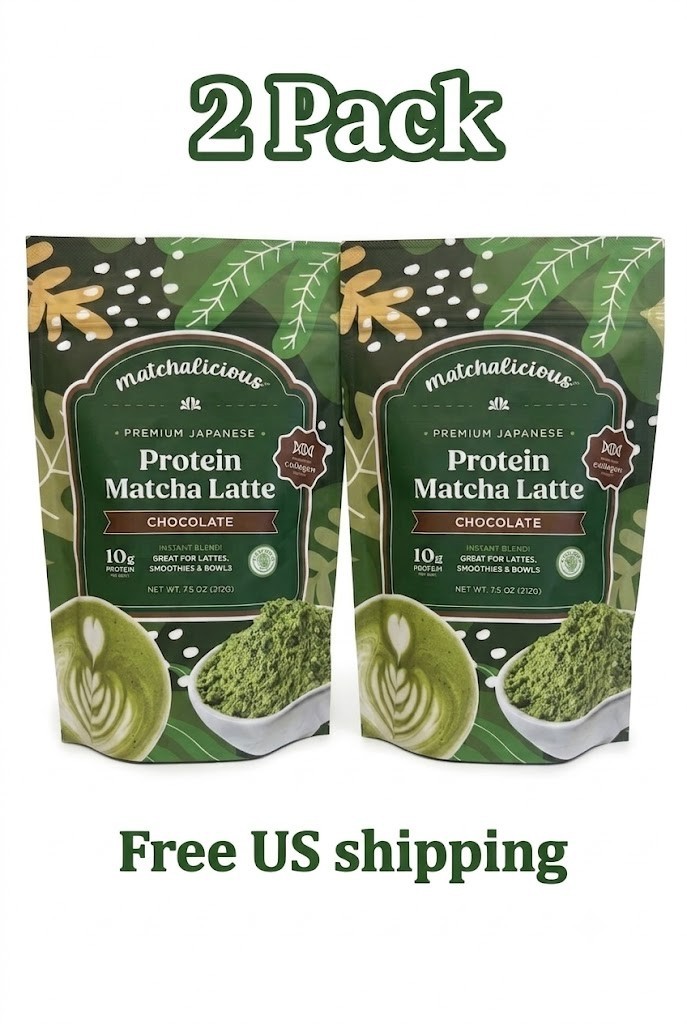 Matchalicious™ Premium Japanese PROTEIN Matcha Latte 7.5oz New Exp 01/28 2 pack