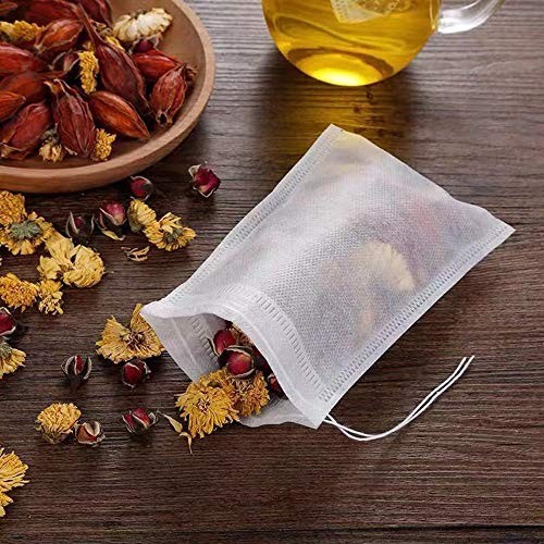 400 Pcs Disposable Tea Filter Bags – Empty Cotton Drawstring Seal for Loose Leaf
