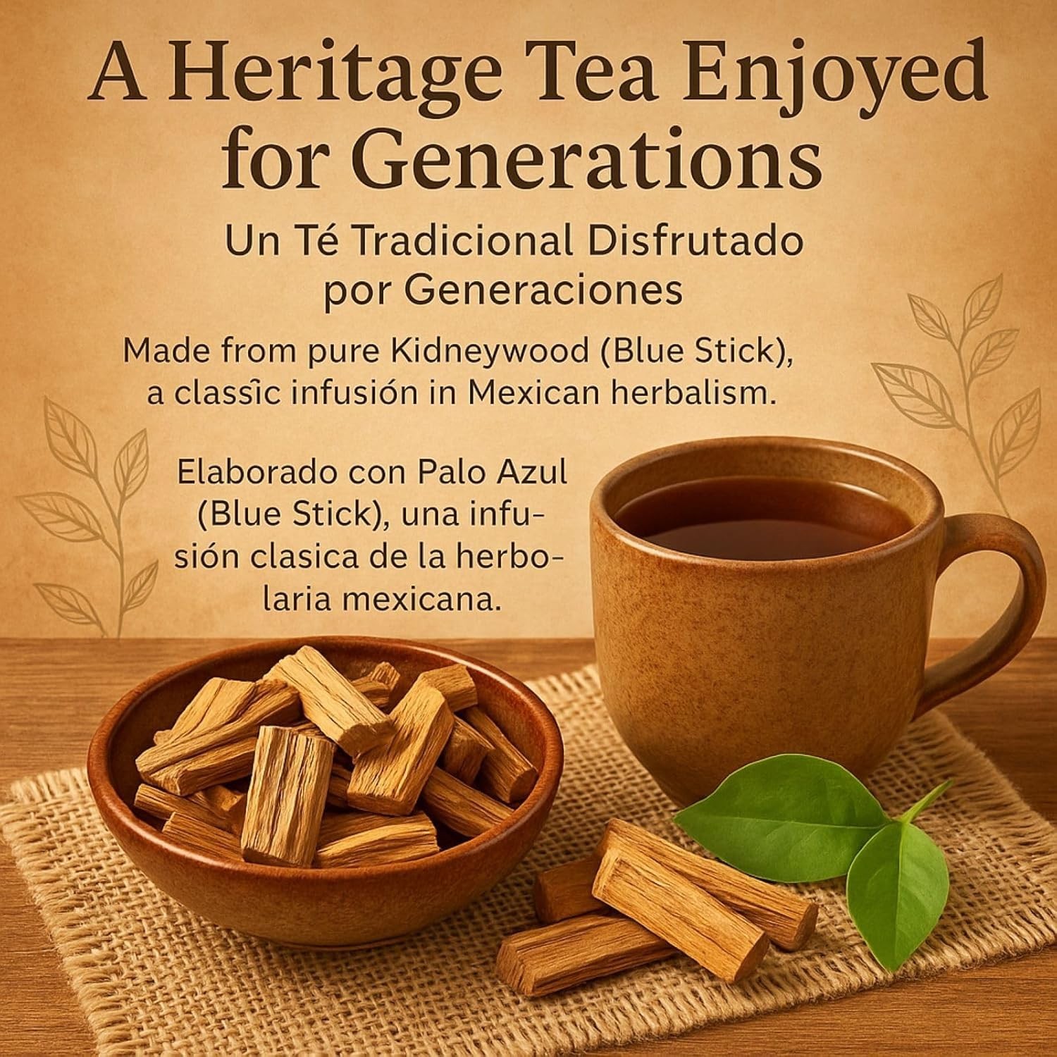 Palo Azul Herbal Tea – 24 Tea Bags–Kidneywood Blue Stick Infusion 100% Natural