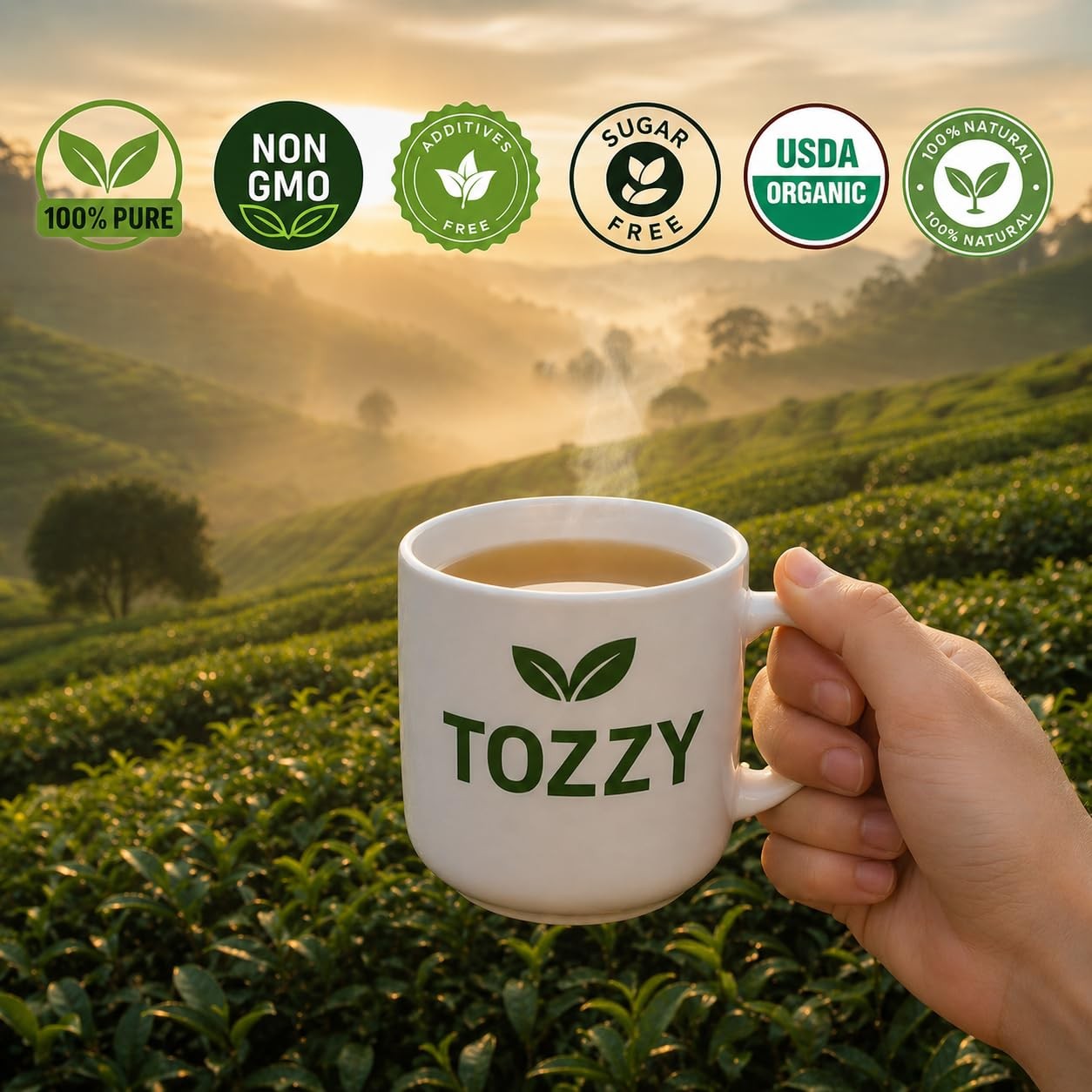 Tozzy Organic Turmeric,Ginger & Cinnamon Tea – 100 Count, 100 Pyramid Bags