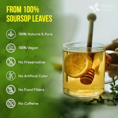 40 Premium Soursop Leaf Tea Bags – 100% Natural, Handmade, Caffeine-Free, Gluten