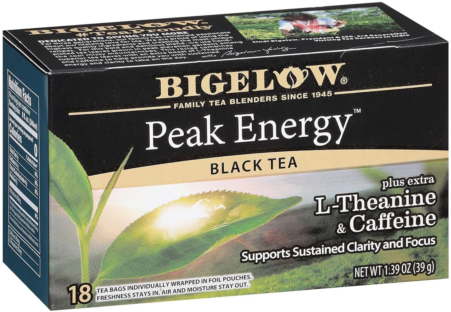 Bigelow Peak Energy Black Tea – 18 tea bags