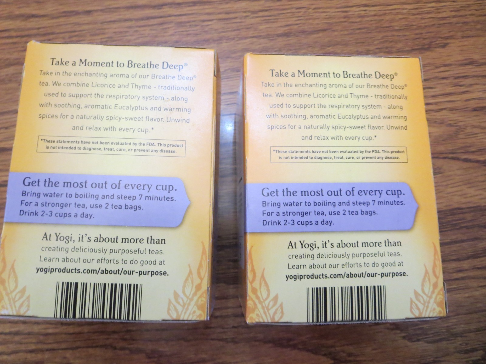 2 Yogi Teas Breathe Deep Tea 16 bags EXP 4/2027 SEALED Caffeine Free