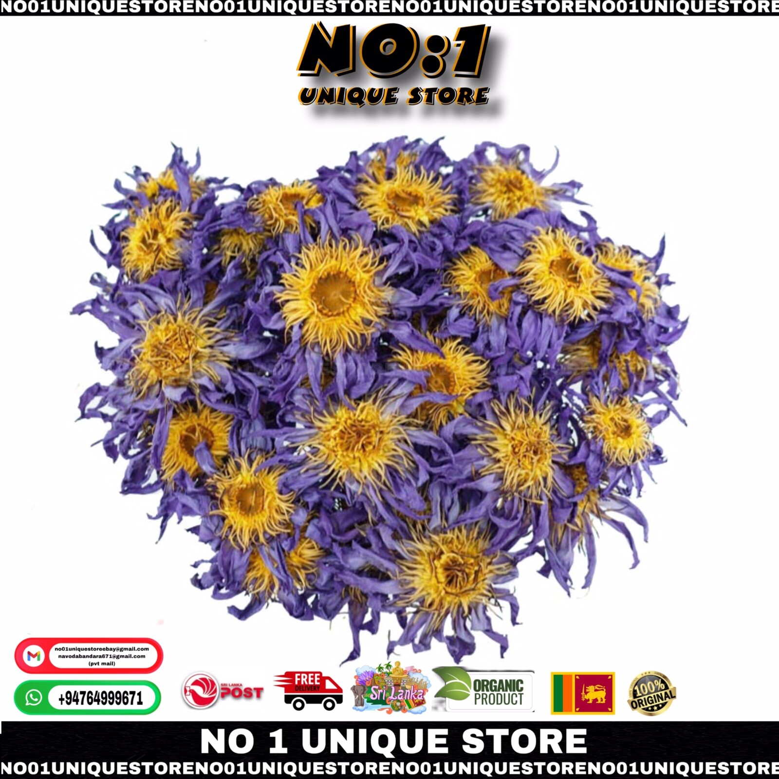 90g Organic Dried Blue Lotus Whole Flower For Herbal Tea Nymphaea Caerulea New