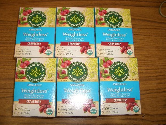 6 Boxes Traditional Medicinals Tea,Organic Weightless w/ Cranberry 16 Bags in ea