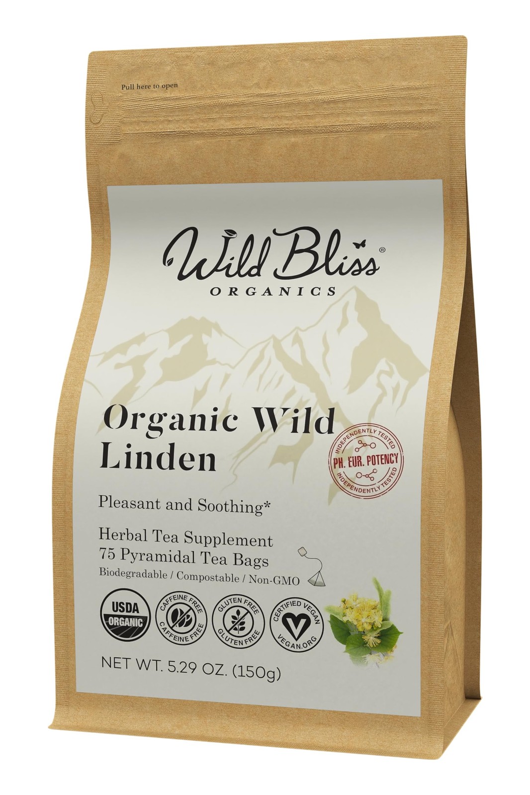 Organic Linden Flower Tea – Caffeine Free Calming Herbal Tea – 75 Plant Based…